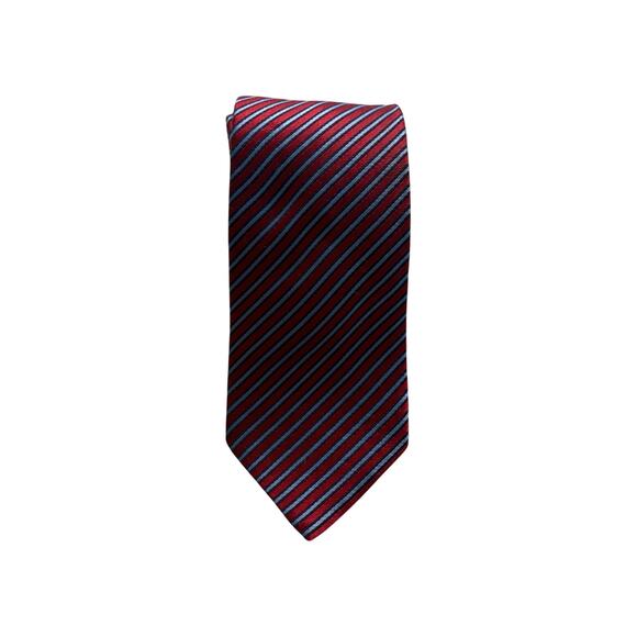 KIRKLAND - 100% Silk Necktie Designer Lux Stripped Red Blue W3 L54 (218)‎ - Picture 1 of 3